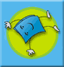 A blue book doing gymnastics
